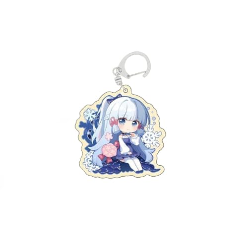 Gen Shin Acryl Schlüsselanhänger Niedlich Ganyu,Hu Tao,Kamisato Ayaka,Keqing,Kokomi Figur Anhänger Schlüsselring Schlüsselzubehör Handy Anhänger Tasche Deko Cos Requisiten (E) von SXYNIO