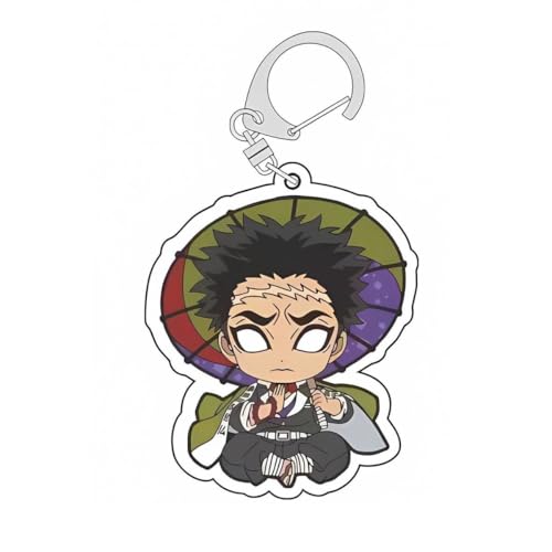 Ghost Killing Acryl Schlüsselanhänger 6er Set Niedlich Tokitou Muichiro,Rengoku Kyoujurou,Uzui Tengen,Kanroji Mitsuri Figur Anhänger Schlüsselringe Handy Anhänger Tasche Deko Cos Requisiten (C) von SXYNIO