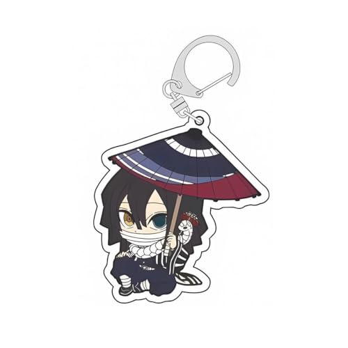 Ghost Killing Acryl Schlüsselanhänger 6er Set Niedlich Tokitou Muichiro,Rengoku Kyoujurou,Uzui Tengen,Kanroji Mitsuri Figur Anhänger Schlüsselringe Handy Anhänger Tasche Deko Cos Requisiten (D) von SXYNIO