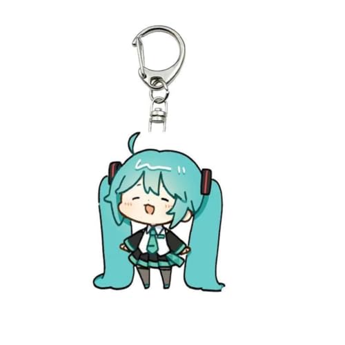 Hatsu Ne Acryl Schlüsselanhänger Niedlich Hatsune MK Figur Anhänger Schlüsselring Schlüsselzubehör Handy Anhänger Tasche Dekoration Cos Requisiten (A) von SXYNIO