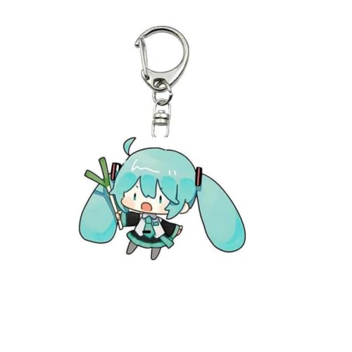 Hatsu Ne Acryl Schlüsselanhänger Niedlich Hatsune MK Figur Anhänger Schlüsselring Schlüsselzubehör Handy Anhänger Tasche Dekoration Cos Requisiten (B) von SXYNIO