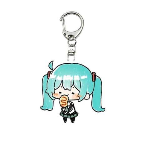 Hatsu Ne Acryl Schlüsselanhänger Niedlich Hatsune MK Figur Anhänger Schlüsselring Schlüsselzubehör Handy Anhänger Tasche Dekoration Cos Requisiten (D) von SXYNIO