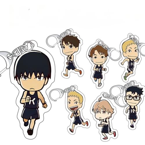 Run with Wind Acryl Schlüsselanhänger 7er Set Niedlich Kiyose Haiji,Kurahara Kakeru Figur Anhänger Schlüsselring Schlüsselzubehör Handy Anhänger Tasche Dekoration Cos Requisiten von SXYNIO