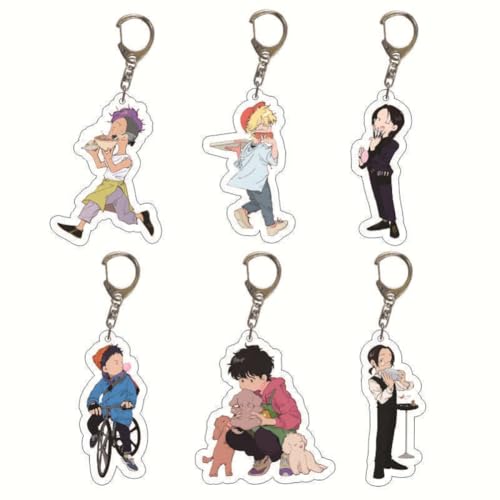 SXYNIO BANANA Schlüsselanhänger Ash Lynx Acryl Schlüsselring Okumura Eiji, Shorter Wong Schlüssel Zubehör Acryl Schlüssel Rucksack Anhänger Dekoration 6pcs SXYNIO BANANA Schlüsselanhänger Ash Lynx Acryl Schlüsselring Okumura Eiji, Shorter Wong Schlüssel Zubehör Acryl Schlüssel Rucksack Anhänger Dekoration 6pcs von SXYNIO