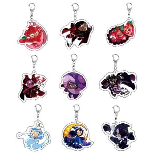 SXYNIO Cookie Kingdom Schlüsselbund Satz 9pcs Cookie Run Figur Acryl Anhänger Schlüsselkette Tasche Zubehör Dekor Anhänger SXYNIO Cookie Kingdom Schlüsselbund Satz 9pcs Cookie Run Figur Acryl Anhänger Schlüsselkette Tasche Zubehör Dekor Anhänger von SXYNIO