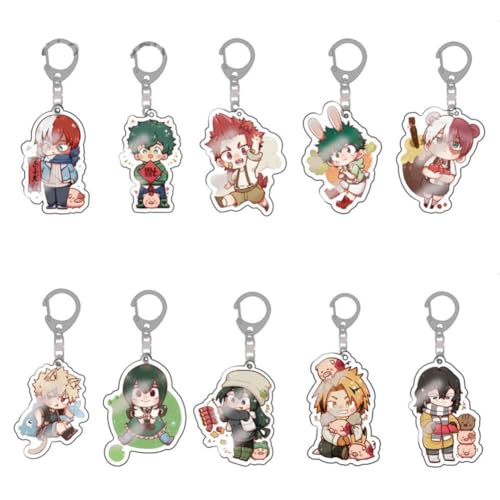 SXYNIO Hero Academy Schlüsselanhänger Deku Acryl Schlüsselring Midoriya Izuku, All Might, Bakugou Katsuki Schlüssel Zubehör Acryl Schlüssel Rucksack hängende Dekoration 10pcs SXYNIO Hero Academy Schlüsselanhänger Deku Acryl Schlüsselring Midoriya Izuku, All Might, Bakugou Katsuki Schlüssel Zubehör Acryl Schlüssel Rucksack hängende Dekoration 10pcs von SXYNIO