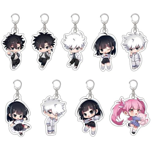 SXYNIO Links Click Schlüsselanhänger Charles Figur Anhänger Lucas Acryl Kette Schlüssel Tasche Dekor Zubehör Freund Schlüsselring 9pcs von SXYNIO