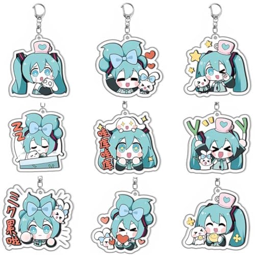 SXYNIO Niedliche Hatsune Mk Schlüsselanhänger Mk Acryl Schlüsselring Schmuck Cartoon Charaktere Figur Miku Gedruckt Schlüssel Tasche Anhänger Zubehör 9pcs SXYNIO Niedliche Hatsune Mk Schlüsselanhänger Mk Acryl Schlüsselring Schmuck Cartoon Charaktere Figur Miku Gedruckt Schlüssel Tasche Anhänger Zubehör 9pcs von SXYNIO