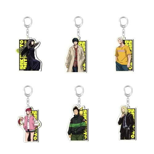 SXYNIO SAKAMOTOs DAY Schlüsselring 6pcs Taro Sakamoto Figur Gedruckt Acryl Schlüsselanhänger Aoi Sakamoto Schlüssel Tasche Anhänger Zubehör SXYNIO SAKAMOTOs DAY Schlüsselring 6pcs Taro Sakamoto Figur Gedruckt Acryl Schlüsselanhänger Aoi Sakamoto Schlüssel Tasche Anhänger Zubehör von SXYNIO