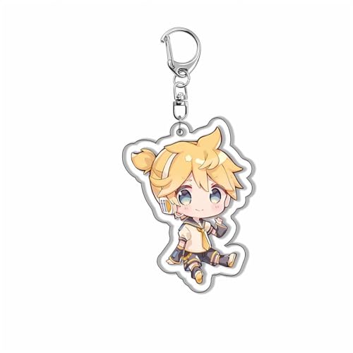 Sekai Acryl Schlüsselanhänger Niedlich Hatsune MK,Kagamine Rin,Kagamine Len,Megurine Luka Figur Anhänger Schlüsselring Schlüsselzubehör Handy Anhänger Tasche Dekoration Cos Requisiten (E) von SXYNIO
