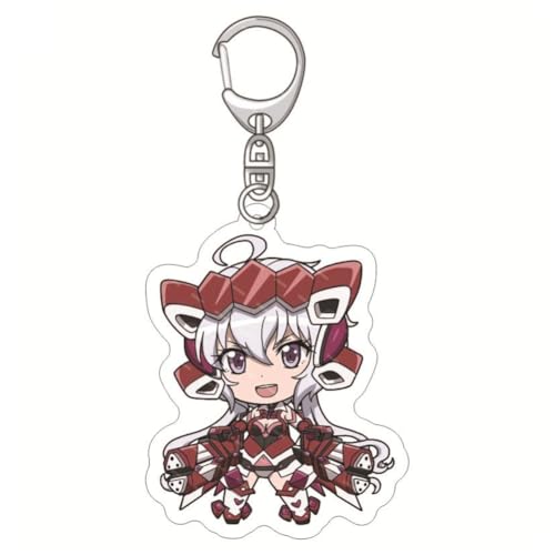 Senki Zesshou Acryl Schlüsselanhänger Niedlich Tachibana Hibiki,Kazanari Tsubasa,Yukine Chris Figur Anhänger Schlüsselbund Schlüsselzubehör Handy Anhänger Tasche Dekoration Cos Requisiten (B) von SXYNIO