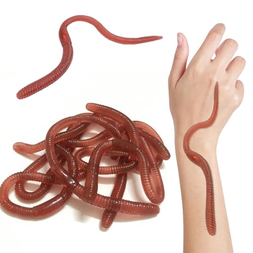 SYEYCW 12 Stück Künstlicher Regenwurm, 18cm Künstliche Regenwürmer, Elastisch Gummi Lebensechter Gefälschter Wurm, Weiche Kunststoff Würmer, für Halloween, Aprilscherz, Unfug Partydekoration SYEYCW 12 Stück Künstlicher Regenwurm, 18cm Künstliche Regenwürmer, Elastisch Gummi Lebensechter Gefälschter Wurm, Weiche Kunststoff Würmer, für Halloween, Aprilscherz, Unfug Partydekoration von SYEYCW