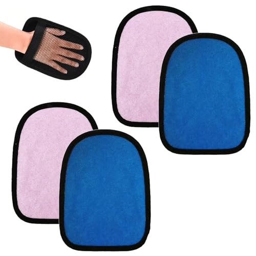SYEYCW 4 Stück Sandentfernungshandschuhe, Wiederverwendbar Strandsandreiniger, Sandentferner für den Strand, Sand Remover Handschuhe, Weicher Entferner Abwischhandschuh, Zubehör für Urlaub Essentials von SYEYCW