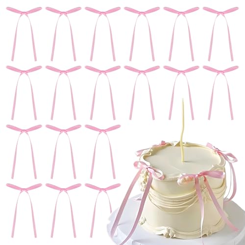 SYEYCW 50 Stück Tortendeko Rosa Schleifen, Tortendeko Rosa, Cake Topper mit Schleife, Tortenaufleger Personalisiert, Kuchen Dekorationen für Hochzeit, Brautparty, Geburtstag, Gedenktag, Valentinstag SYEYCW 50 Stück Tortendeko Rosa Schleifen, Tortendeko Rosa, Cake Topper mit Schleife, Tortenaufleger Personalisiert, Kuchen Dekorationen für Hochzeit, Brautparty, Geburtstag, Gedenktag, Valentinstag von SYEYCW