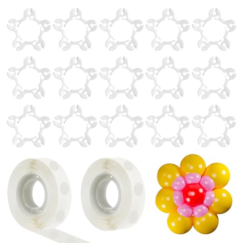 SYEYCW 60 Stück Ballon Clips Halter, mit 2 Rollen 100 Ballon Glue Dots, Ballonbogen Halterung Schnalle und Luftballon Kleber Punkt Aufkleber, für Hochzeit Event Dekorationen Geburtstagsfeier SYEYCW 60 Stück Ballon Clips Halter, mit 2 Rollen 100 Ballon Glue Dots, Ballonbogen Halterung Schnalle und Luftballon Kleber Punkt Aufkleber, für Hochzeit Event Dekorationen Geburtstagsfeier von SYEYCW