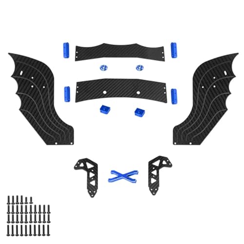 Kompatibel Mit ARRMA Für Limitless 1/7 RC-Auto-Upgrade-Teile, 1 Satz Carbonfaser-Muster, Verstellbarer Spoiler-Heckflügel RC-Autozubehör(Blue) von SYFDGDV