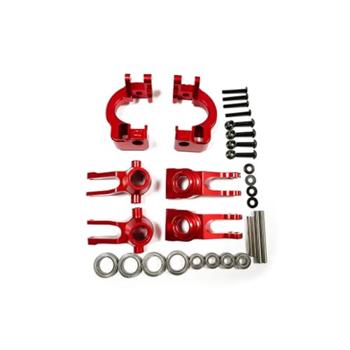 Kompatibel Mit Arrma 1/8 RC-Autoteilen Metall-Vorderlenkblock C-Hubs-Träger Nachlaufblock Hinterrad-Trägersatz RC-Autozubehör(Red) von SYFDGDV