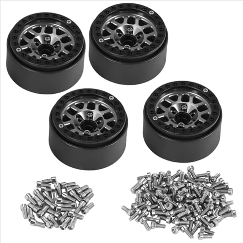 Kompatibel Mit Axial Für SCX10 90046 AXI03007 Für Traxxas Für TRX4 D90 1/10 RC Crawler 4PCS 1.9 Metall Beadlock 12 Loch Radnabenfelgen RC Auto Upgrade-Teile von SYFDGDV