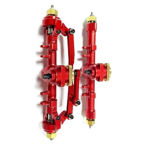 Kompatibel Mit Axial Für SCX24 1/24 RC-Auto-Upgrade-Teilezubehör, Aluminiumlegierung, 2 Stück, Komplette Vorder- Und Hinterachse RC Auto Upgrade-Teile(Red) von SYFDGDV