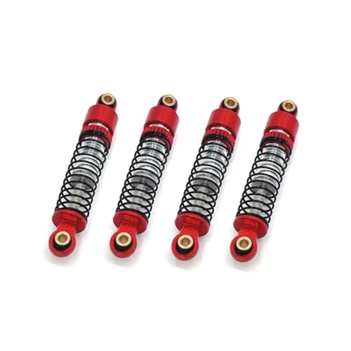 Kompatibel Mit FMS Für FCX24 1/24 RC-Auto-Upgrade-Teile, Zubehör, 4-teilig, Verstellbarer Weicher Und Harter Hydraulischer Stoßdämpfer Aus Metall RC-Autozubehör(Red) von SYFDGDV