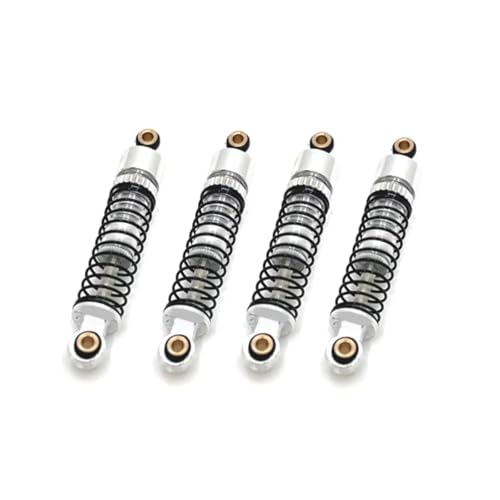Kompatibel Mit FMS Für FCX24 1/24 RC-Auto-Upgrade-Teile, Zubehör, 4-teilig, Verstellbarer Weicher Und Harter Hydraulischer Stoßdämpfer Aus Metall RC-Autozubehör(Silver) von SYFDGDV