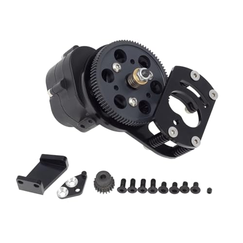 Kompatibel Mit Gelande D90 D110 1/10 RC Crawler Car Upgrades Teile Metall R3 Single Für Geschwindigkeitsgetriebe Getriebe Mit Motorzahnradhalterung RC-Autozubehör(Black) von SYFDGDV