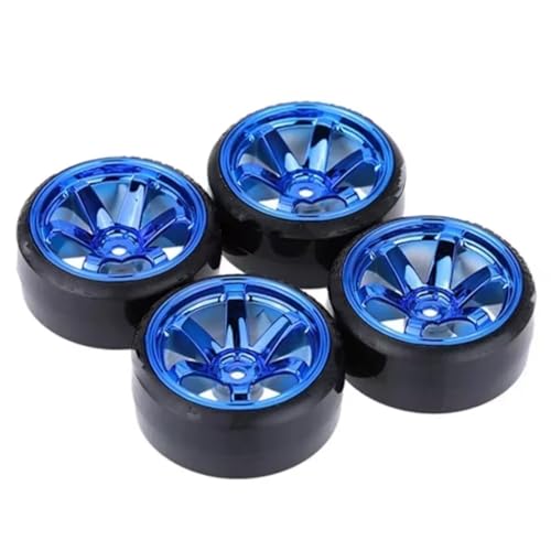 Kompatibel Mit HSP Für Tamiya Für HPI 1/10 RC-Auto-Upgrade-Teile Zubehör 4-teiliges RC-Hartmuster-Driftreifen-Reifenrad RC-Autozubehör(Blue,B) von SYFDGDV