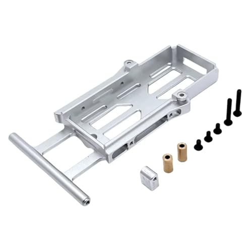 Kompatibel Mit MJX Für Hyper Go H12Y 1/12 RC Crawler Auto Upgrade Teile Zubehör Metall Batterie Box Tray Halter Fall RC-Autozubehör(Silver) von SYFDGDV