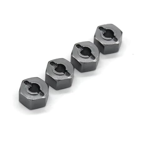 Kompatibel Mit MJX H16 16207 16208 16209 16210 1/16 RC Car Upgrades Teile Zubehör 4 Stück Metall 12 Mm Rad-Sechskant-Nabenadapter RC-Autozubehör(Gray) von SYFDGDV
