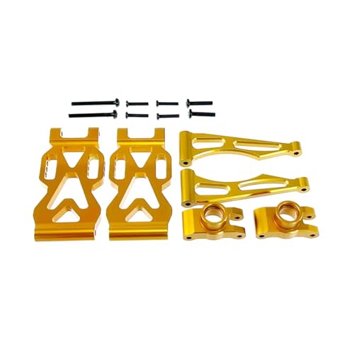 Kompatibel Mit SCY 16101 16102Pro 16103 RC-Auto-Upgrade-Teile Zubehör Aluminiumlegierung Querlenker Rad Hinterachse Für Seat RC-Autozubehör(Yellow) von SYFDGDV