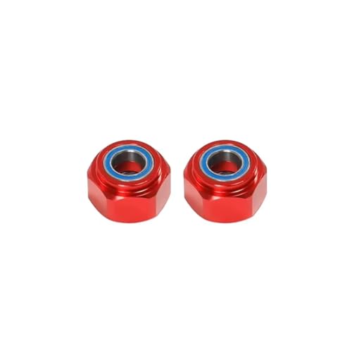 Kompatibel Mit Tamiya DT03 DT-03 1/10 RC-Auto-Upgrade-Teile Zubehör 2 Stück Metall Vorne 12 Mm Rad-Sechskantverbinder RC-Autozubehör(Red) von SYFDGDV