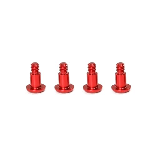 Kompatibel Mit Tamiya Für TT02 Für TT02B 1/10 RC-Auto-Upgrade-Modifikationsteile Zubehör 4 Stück Metall M4 Stufenschraube RC-Autozubehör(Red) von SYFDGDV