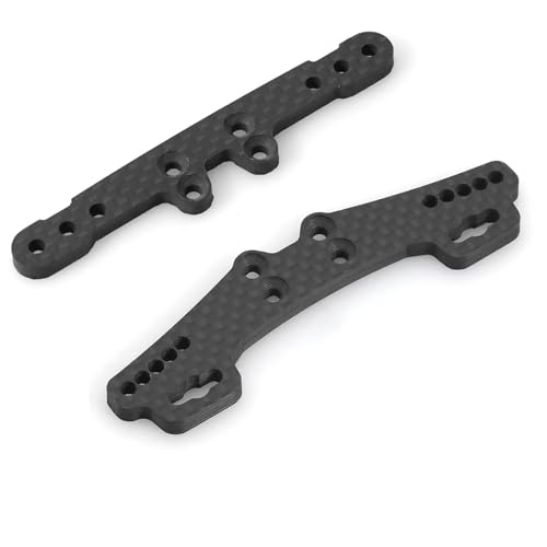 Kompatibel Mit Tamiya XV01 1/10 RC Car Upgrade Teile Zubehör Kohlefasermuster Vordere Und Hintere Stoßdämpferbrücke Dämpferstrebe 54452 54453 RC-Autozubehör(1set) von SYFDGDV