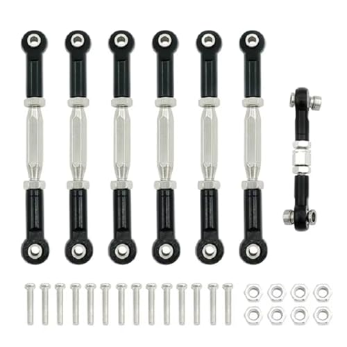 Kompatibel Mit Traxxas Für Slash 4X4 Für VXL 2WD Für Rustler Für Stampede 1/10 RC Autoteile Metall Spannschlösser Camber Link Rod Linkage Set RC-Autozubehör(Black) von SYFDGDV
