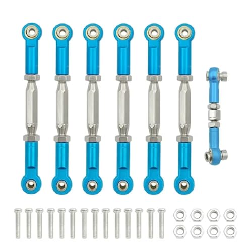 Kompatibel Mit Traxxas Für Slash 4X4 Für VXL 2WD Für Rustler Für Stampede 1/10 RC Autoteile Metall Spannschlösser Camber Link Rod Linkage Set RC-Autozubehör(Light Blue) von SYFDGDV