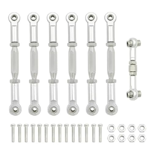 Kompatibel Mit Traxxas Für Slash 4X4 Für VXL 2WD Für Rustler Für Stampede 1/10 RC Autoteile Metall Spannschlösser Camber Link Rod Linkage Set RC-Autozubehör(White) von SYFDGDV