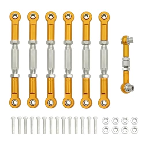 Kompatibel Mit Traxxas Für Slash 4X4 Für VXL 2WD Für Rustler Für Stampede 1/10 RC Autoteile Metall Spannschlösser Camber Link Rod Linkage Set RC-Autozubehör(Yellow) von SYFDGDV