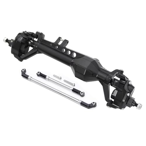 Kompatibel Mit Vanquish VS4-10 Für Phoenix 1/10 RC Crawler Car Upgrade-Teile Aluminium Vorne Hinten Portalachse Komplettset RC-Autozubehör(Black,Front) von SYFDGDV