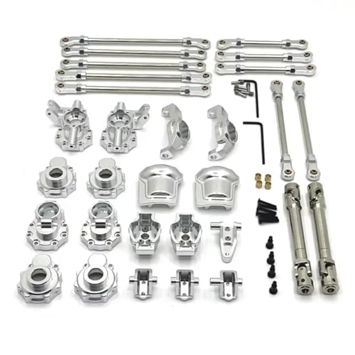 Kompatibel Mit WLtoys 104006 104010 1/10 RC-Autoteilen, Vorder- Und Hinterachsabdeckungen, Lenkstangenbecher C Für Sitzanschluss-Antriebswellen RC-Autozubehör(Silver) von SYFDGDV