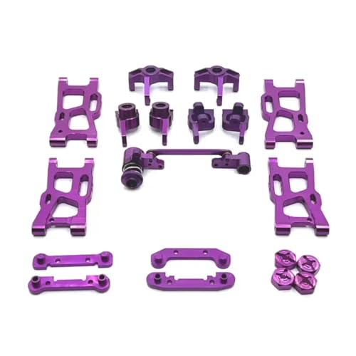 Kompatibel Mit WLtoys 124007 124017 124019 144001 144002 RC-Auto, Metall-Upgrade-Zubehör Vorne Und Hinten Für Schwingarm-Set RC-Autozubehör(Purple) von SYFDGDV