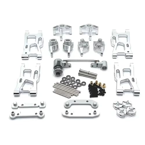 Kompatibel Mit WLtoys 124007 124017 124019 144001 144002 RC-Auto, Metall-Upgrade-Zubehör Vorne Und Hinten Für Schwingarm-Set RC-Autozubehör(Silver) von SYFDGDV