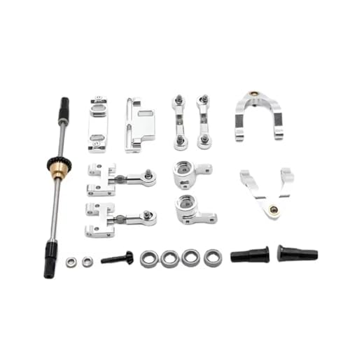 Kompatibel Mit WPL D12 1/10 RC-Auto-Upgrades Teile Aus Metall Oben Und Unten Für Den Schwenkarm Lenkbecher Sechskantverbinder-Set RC-Autozubehör(Silver) von SYFDGDV