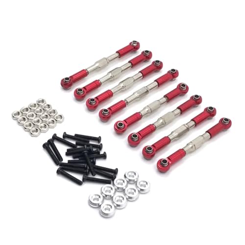 Kompatibel Mit WPL Für MN Für Henglong Für JJRC 1/16 RC-Auto-Upgrade-Modifikationszubehörteile, Verstellbare Zugstange Aus Metall RC-Autozubehör(Red) von SYFDGDV