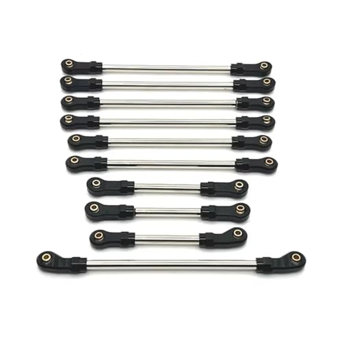 Kompatibel Mit Wltoys 104006 104010 104020 104026 10 Stück Metall-Verbindungsstange, Verstellbares Gestänge, Lenkverbindung, 1/10 RC-Autoteile-Zubehör RC-Autozubehör(Black) von SYFDGDV