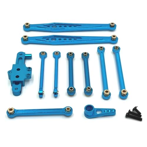 Kompatibel Mit Wltoys 124006 12423 12427 12428 1/12 RC-Autozubehör Metall-Lenkungsbaugruppe Verbindungsstange Servoarm-Kit RC-Autozubehör(Blue) von SYFDGDV