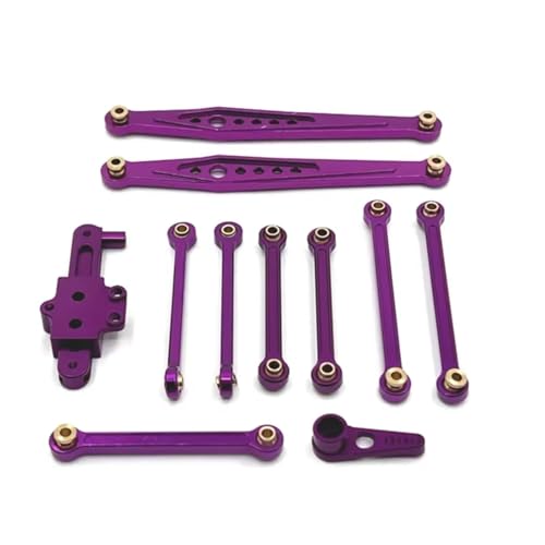 Kompatibel Mit Wltoys 124006 12423 12427 12428 1/12 RC-Autozubehör Metall-Lenkungsbaugruppe Verbindungsstange Servoarm-Kit RC-Autozubehör(Purple) von SYFDGDV