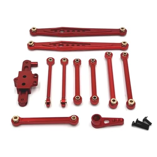 Kompatibel Mit Wltoys 124006 12423 12427 12428 1/12 RC-Autozubehör Metall-Lenkungsbaugruppe Verbindungsstange Servoarm-Kit RC-Autozubehör(Red) von SYFDGDV