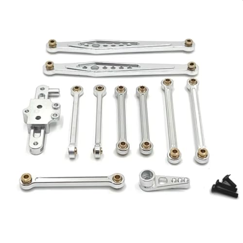 Kompatibel Mit Wltoys 124006 12423 12427 12428 1/12 RC-Autozubehör Metall-Lenkungsbaugruppe Verbindungsstange Servoarm-Kit RC-Autozubehör(Silver) von SYFDGDV