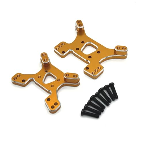 Kompatibel Mit Wltoys 144001 144002 144010 124017 124019 124007 RC-Auto-Upgrade-Teile, Metall-Stoßdämpferplatte Vorne Und Hinten RC-Autozubehör(Yellow) von SYFDGDV