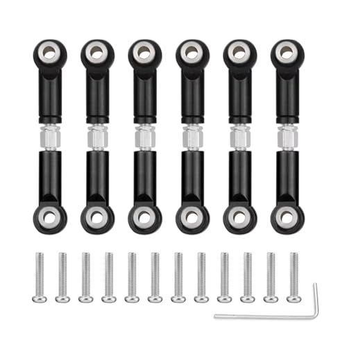 Kompatibel Mit Wltoys A959 A949 A969 A979 K929 1/18 RC Autoteile Zubehör Metall Vorderseite Hintere Krawatte Rod Linkage Servo Link Rod Set RC-Autozubehör(Black) von SYFDGDV